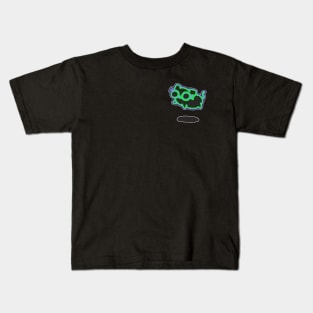 Floaty Cat Pocket Emblem - Dark Kids T-Shirt